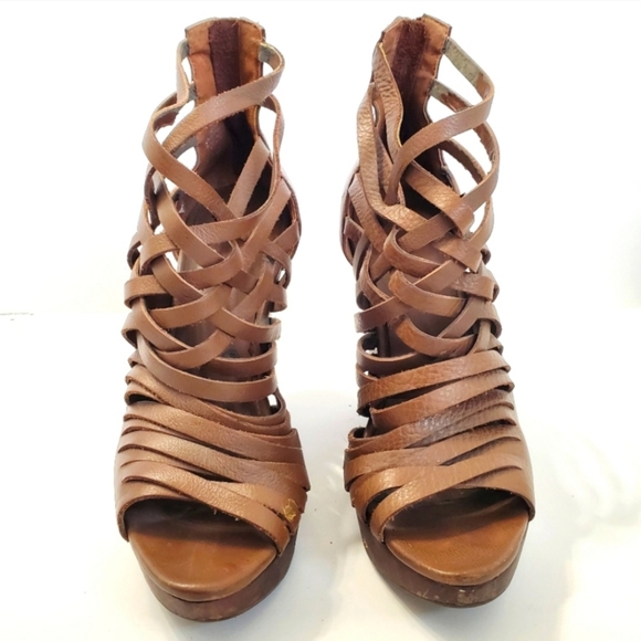 Nine West Ciracon3 Leather Gladiator Wedge Sandal Size 8 - Picture 9 of 9